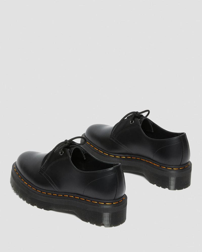 Dr Martens Jarrick Lo Smooth Læder Platform Sko Herre Sort | DK 626AHK